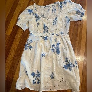 Zara eyelet smock top dress